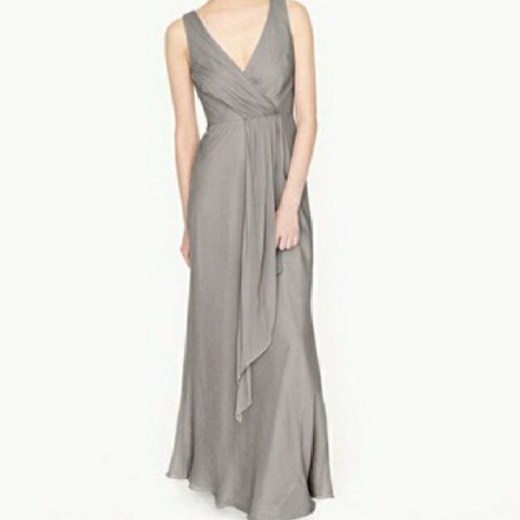 J. Crew Dresses & Skirts - J.Crew Evie Grey Silk Bridesmaid Dress, Sz 12